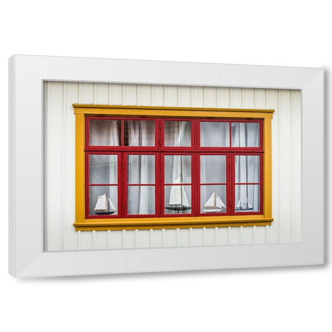 Sweden-Bohuslan-Fjallbacka-village house detail White Modern Wood Framed Art Print by Bibikow, Walter