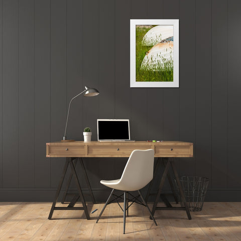 Sweden-Bohuslan-Tjarno Island-Tjarno-small boat White Modern Wood Framed Art Print by Bibikow, Walter