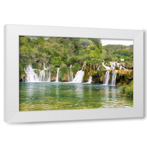 Croatia Skradinski buk swimming area of Krka National Park White Modern Wood Framed Art Print by Drury, Trish