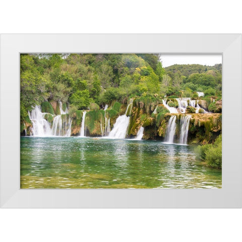 Croatia Skradinski buk swimming area of Krka National Park White Modern Wood Framed Art Print by Drury, Trish
