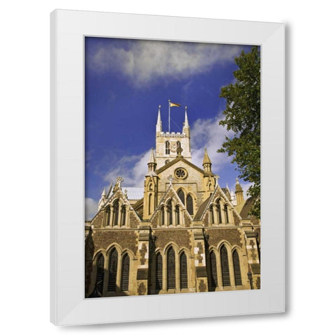 Great Britain, London The Southwark Cathedral White Modern Wood Framed Art Print by Flaherty, Dennis