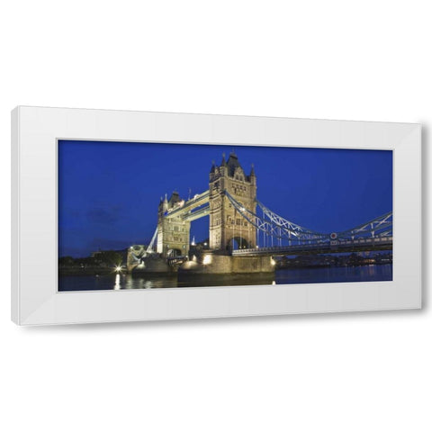 Great Britain, London The historic Tower Bridge White Modern Wood Framed Art Print by Flaherty, Dennis