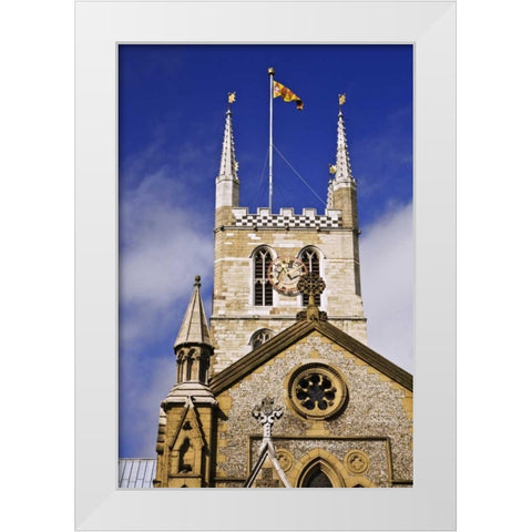 Great Britain, London Southwark Cathedral White Modern Wood Framed Art Print by Flaherty, Dennis