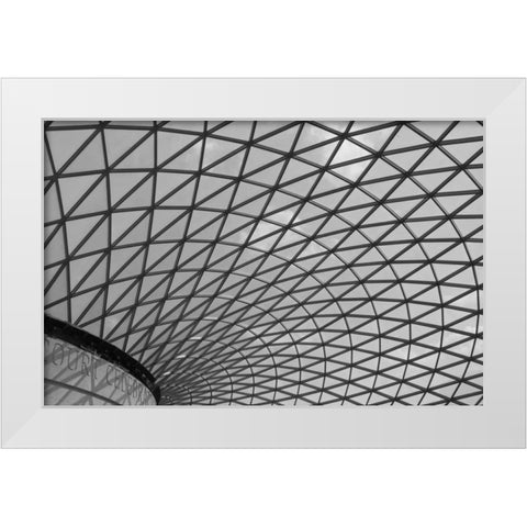 Great Britain, London Absract roof detail White Modern Wood Framed Art Print by Young, Bill