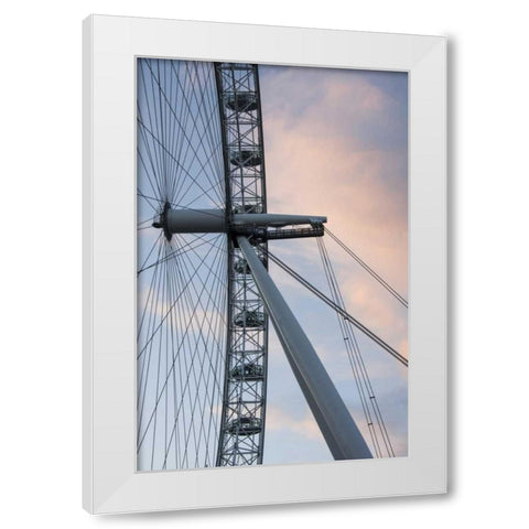 Great Britain, London London Eye Ferris wheel White Modern Wood Framed Art Print by Young, Bill