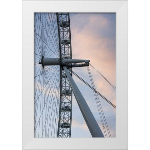 Great Britain, London London Eye Ferris wheel White Modern Wood Framed Art Print by Young, Bill