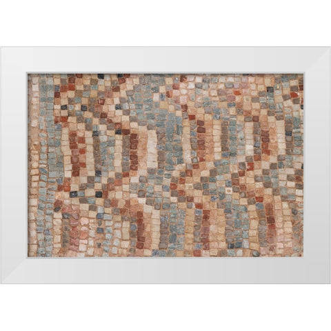 Cyprus-Roman archaeological site of Kourion Detail of ancient mosaic floor White Modern Wood Framed Art Print by Hopkins, Cindy Miller