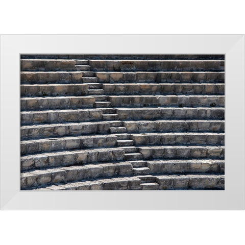 Cyprus-ancient archaeological site of Kourion The Theatre-circa 2nd century BC-seats 3,000 White Modern Wood Framed Art Print by Hopkins, Cindy Miller