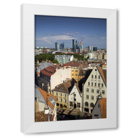 Estonia, Tallinn View of city White Modern Wood Framed Art Print by Zuckerman, Jim