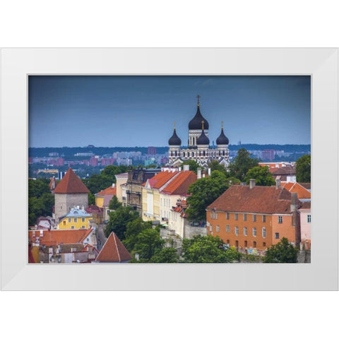 Estonia, Tallinn Alexander Nevsky Cathedral White Modern Wood Framed Art Print by Zuckerman, Jim
