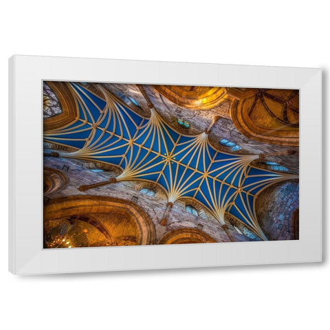 Scotland-Edinburgh 12th century ceiling in St Giles Cathedral White Modern Wood Framed Art Print by Jaynes Gallery