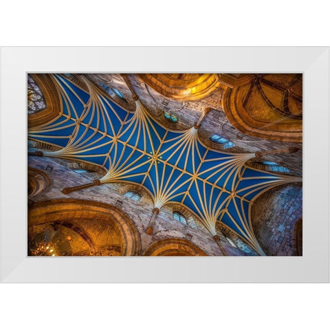 Scotland-Edinburgh 12th century ceiling in St Giles Cathedral White Modern Wood Framed Art Print by Jaynes Gallery