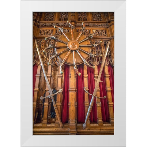 Scotland-Edinburgh Edinburgh Castle interior room military decorations White Modern Wood Framed Art Print by Jaynes Gallery