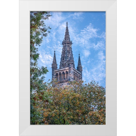 Glasgow University-Scotland White Modern Wood Framed Art Print by Norring, Tom