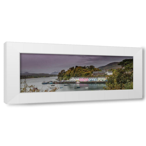 Portree Harbor Portree is the Capital town on the Isle of Skye-Scotland White Modern Wood Framed Art Print by Norring, Tom