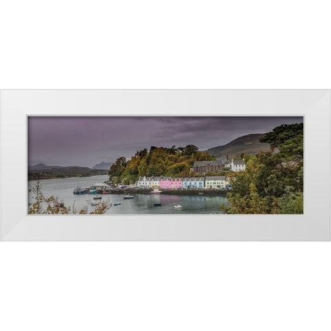 Portree Harbor Portree is the Capital town on the Isle of Skye-Scotland White Modern Wood Framed Art Print by Norring, Tom