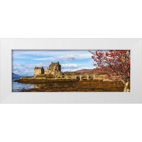 Eilean Donan Castle Isle of Skye-Scotland White Modern Wood Framed Art Print by Norring, Tom
