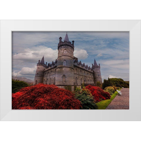 Iconic Inveraray Castle in Argyll-Scotland White Modern Wood Framed Art Print by Norring, Tom