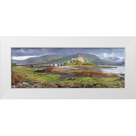 Eilean Donan Castle Isle of Skye-Scotland White Modern Wood Framed Art Print by Norring, Tom