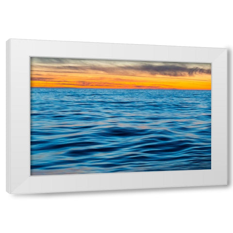 Ocean waves at sunset-Greenland White Modern Wood Framed Art Print by Su, Keren