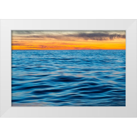 Ocean waves at sunset-Greenland White Modern Wood Framed Art Print by Su, Keren