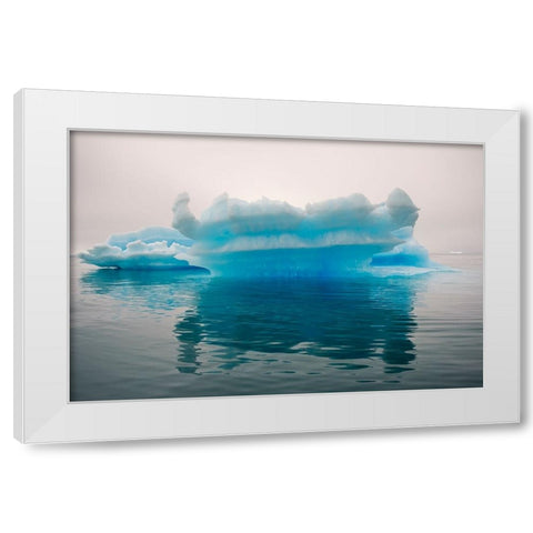 Blue iceberg in the fjord of Narsarsuaq-Greenland White Modern Wood Framed Art Print by Su, Keren