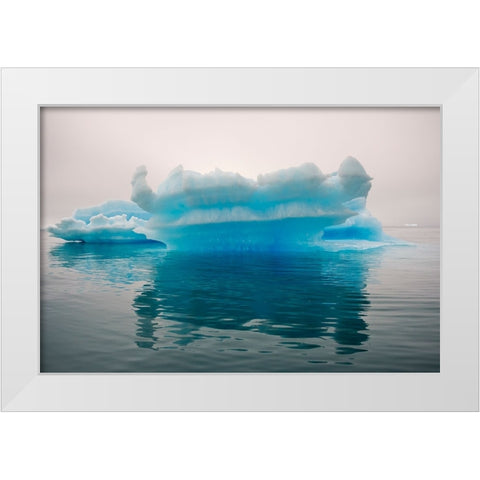 Blue iceberg in the fjord of Narsarsuaq-Greenland White Modern Wood Framed Art Print by Su, Keren