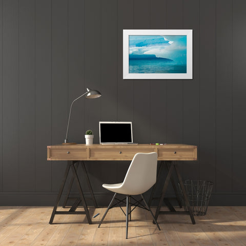 Close up of blue ice in the fjord of Narsarsuaq-Greenland White Modern Wood Framed Art Print by Su, Keren