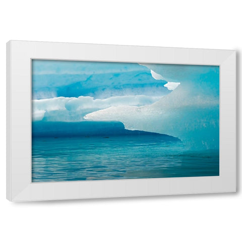Close up of blue ice in the fjord of Narsarsuaq-Greenland White Modern Wood Framed Art Print by Su, Keren
