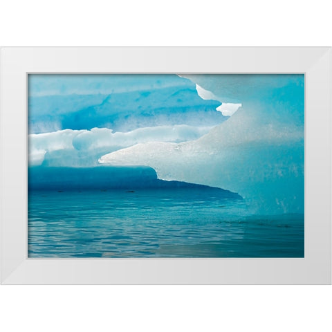 Close up of blue ice in the fjord of Narsarsuaq-Greenland White Modern Wood Framed Art Print by Su, Keren