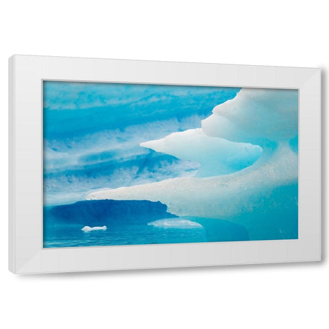 Close up of blue ice in the fjord of Narsarsuaq-Greenland White Modern Wood Framed Art Print by Su, Keren