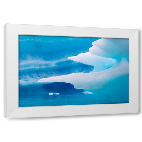 Close up of blue ice in the fjord of Narsarsuaq-Greenland White Modern Wood Framed Art Print by Su, Keren