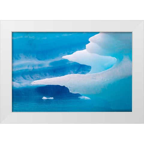 Close up of blue ice in the fjord of Narsarsuaq-Greenland White Modern Wood Framed Art Print by Su, Keren