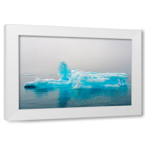 Blue iceberg in the fjord of Narsarsuaq-Greenland White Modern Wood Framed Art Print by Su, Keren
