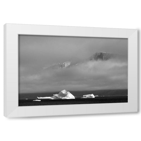 Floating iceberg in the ocean-Greenland White Modern Wood Framed Art Print by Su, Keren