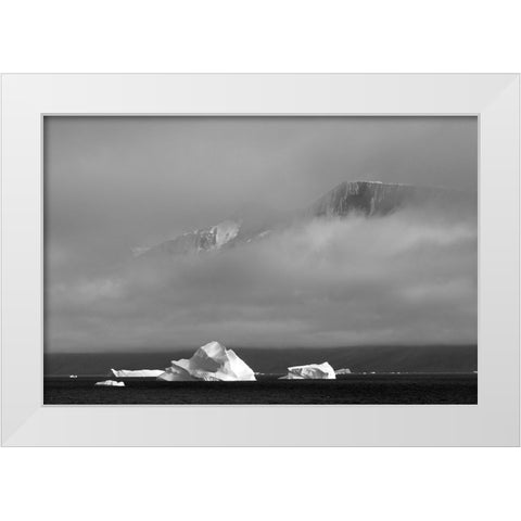 Floating iceberg in the ocean-Greenland White Modern Wood Framed Art Print by Su, Keren