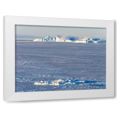 Winter at the Ilulissat Fjord-located in the Disko Bay in West Greenland White Modern Wood Framed Art Print by Zwick, Martin