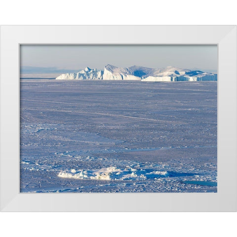 Winter at the Ilulissat Fjord-located in the Disko Bay in West Greenland White Modern Wood Framed Art Print by Zwick, Martin