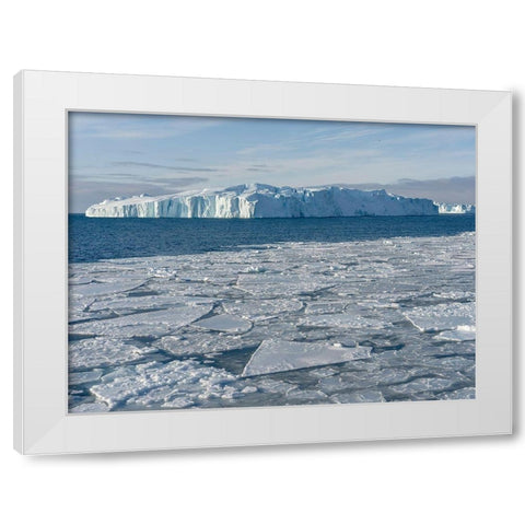 Winter at the Ilulissat Fjord-located in the Disko Bay in West Greenland White Modern Wood Framed Art Print by Zwick, Martin