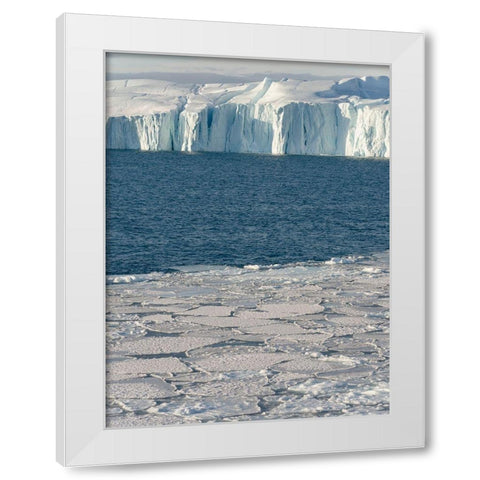 Winter at the Ilulissat Fjord-located in the Disko Bay in West Greenland White Modern Wood Framed Art Print by Zwick, Martin