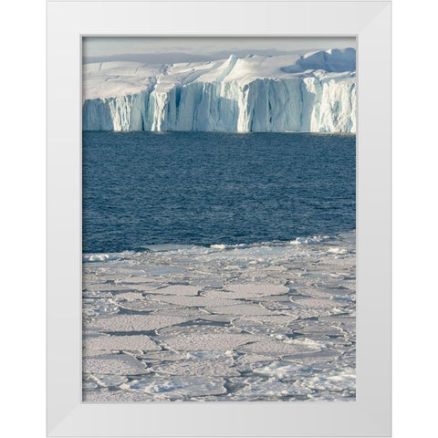 Winter at the Ilulissat Fjord-located in the Disko Bay in West Greenland White Modern Wood Framed Art Print by Zwick, Martin