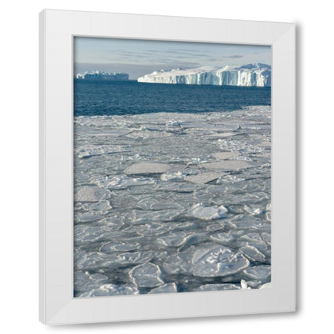 Winter at the Ilulissat Fjord-located in the Disko Bay in West Greenland White Modern Wood Framed Art Print by Zwick, Martin