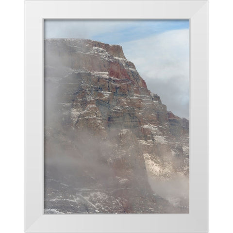 Storen Island-frozen into the sea ice of the Uummannaq fjord system during winter-Greenland-Danish  White Modern Wood Framed Art Print by Zwick, Martin