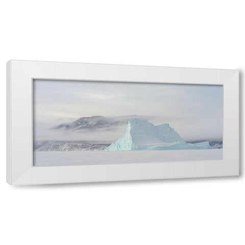 Icebergs in front of Storen Island-frozen into the sea ice of the Uummannaq fjord system during win White Modern Wood Framed Art Print by Zwick, Martin