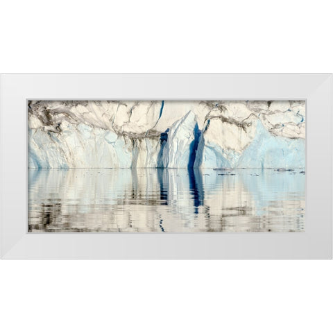 Glacier in the Sermiligaaq Fjord- Ammassalik- Danish Territory. White Modern Wood Framed Art Print by Zwick, Martin