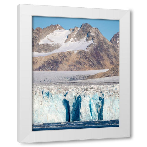 Knud Rasmussen Glacier-Sermiligaaq Fjord- Ammassalik- Danish Territory. White Modern Wood Framed Art Print by Zwick, Martin