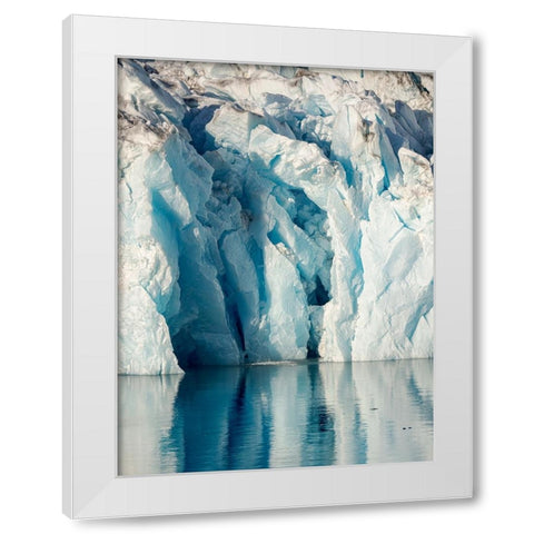 Knud Rasmussen Glacier-Sermiligaaq Fjord- Ammassalik- Danish Territory. White Modern Wood Framed Art Print by Zwick, Martin