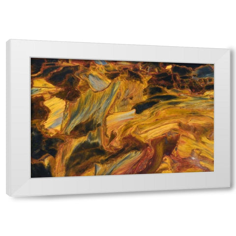 Close-up of pietersite stone found in Namibia White Modern Wood Framed Art Print by Kirkland, Dennis