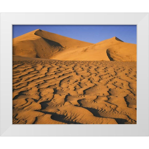 Sand dune at Eureka Dunes in Death Valley, CA White Modern Wood Framed Art Print by Flaherty, Dennis