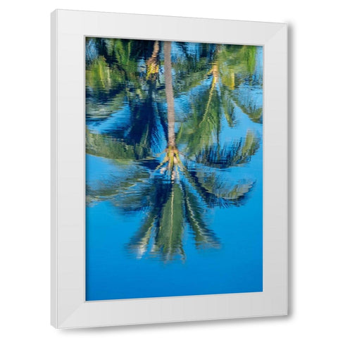 Reflection of palm trees on water White Modern Wood Framed Art Print by Engelbrecht, Jim